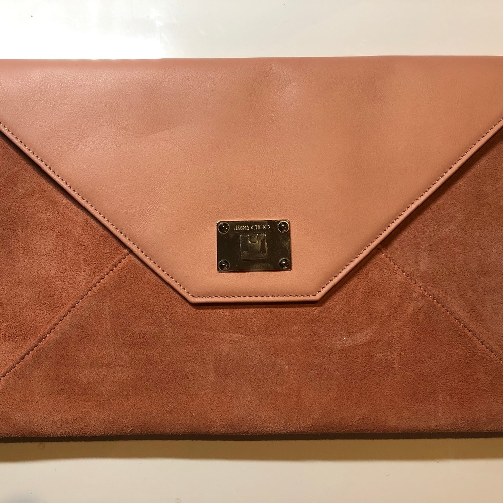 JIMMY CHOO Pink Leather Clutch